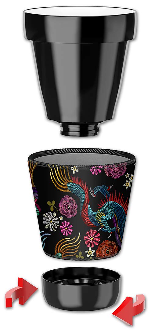 12oz Insulated Low Ball Tumbler with Removable Wetsuit Cover - Colorful Dragon Design for Cocktails, Iced Coffee & Cold Drinks - Perfect for Home Bars, Parties & Outdoor Use