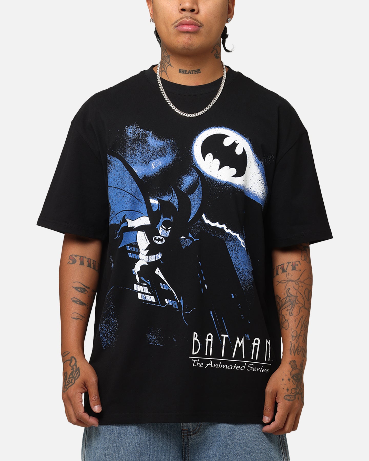DC Batman The Animated Series Heavy Cotton T-Shirt - Black - Official Licensed Graphic Tee for Men - Perfect for Cosplay, Comic Con & Casual Wear