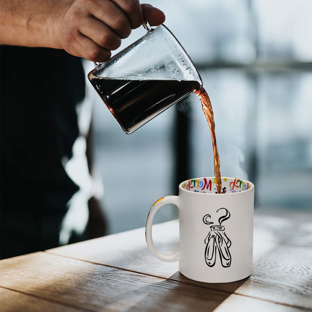 Ceramic Christmas Coffee Mug with Ballet Shoes Design - Funny Ballerina Tea Cup for Women | Perfect Gift for Dancers, Ballet Lovers & Coffee Enthusiasts
