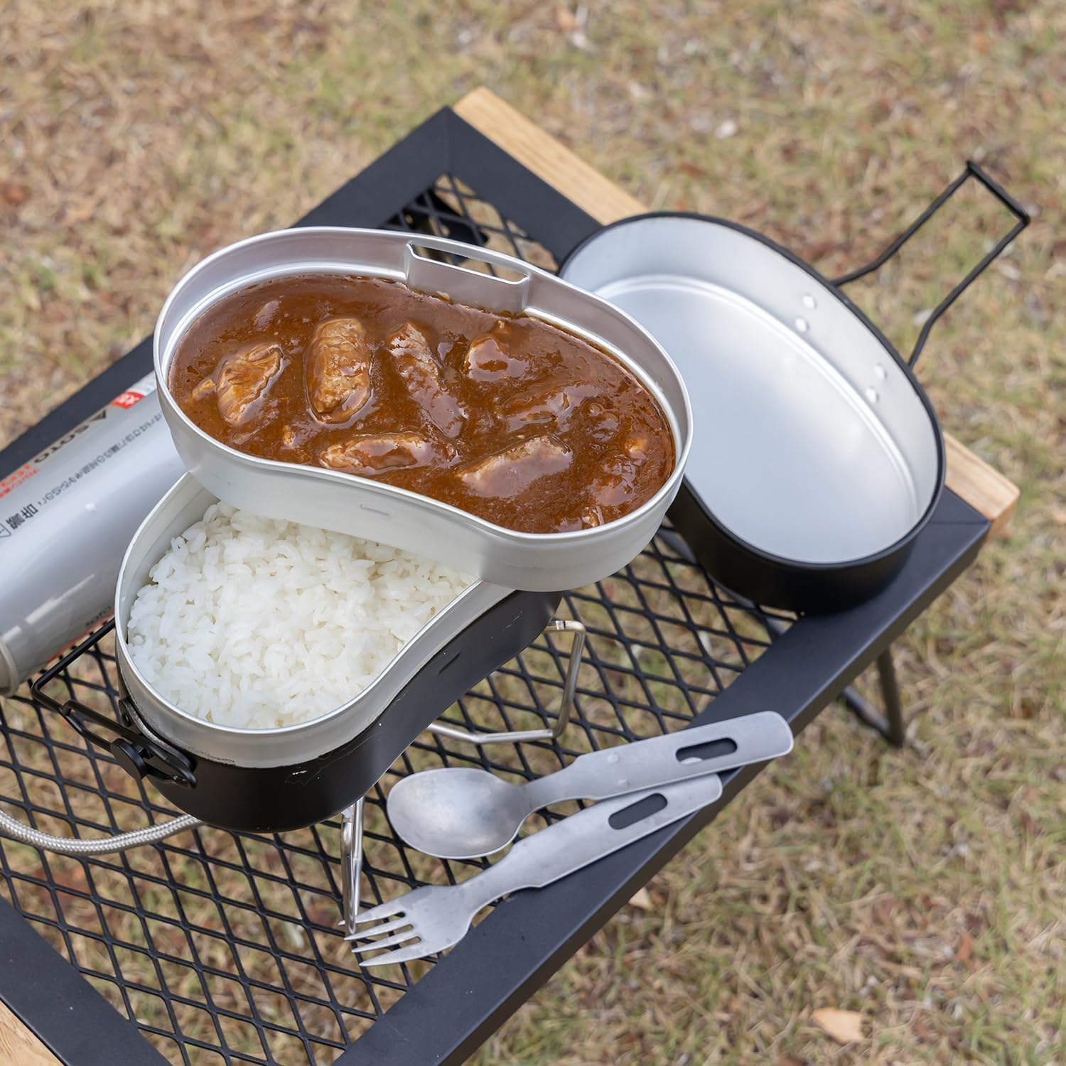 **Portable Camping Cookware Set - 1.1L Lightweight Mess Kit for Outdoor Cooking, Hiking & Backpacking (Black) - Perfect for Camping Trips & Picnics**