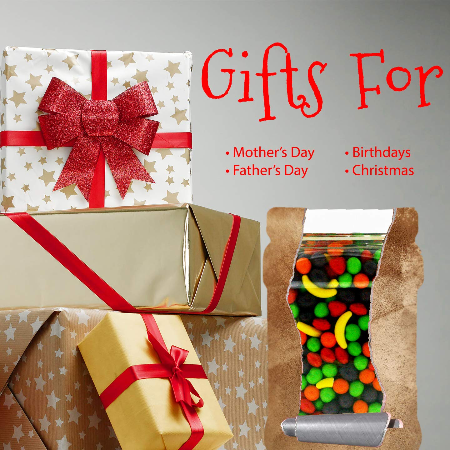 Bulk Candy Blox 1.35lb - Assorted Building Block Candies in 32oz Reusable Square Gift Jar | Perfect for Birthday Parties, Classroom Rewards & DIY Candy Buffets