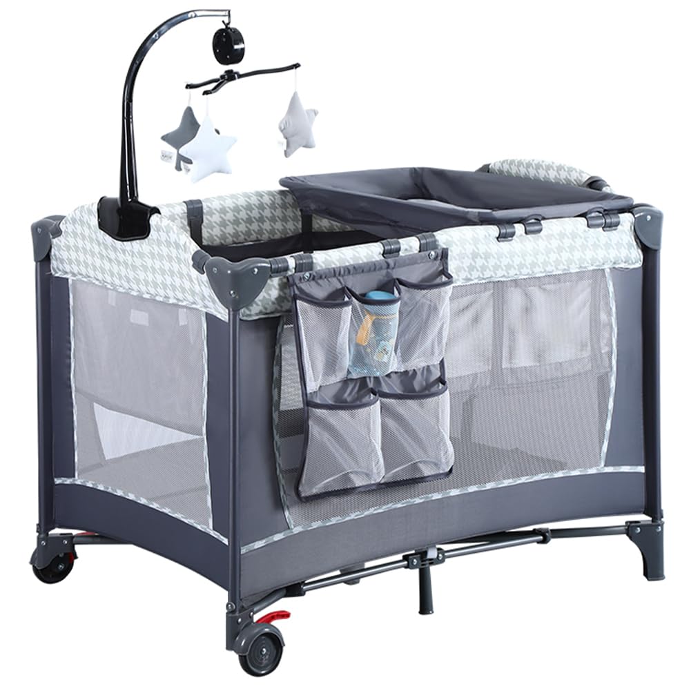 4-in-1 Baby Bassinet Bedside Sleeper with Mattress & Toys - Portable Nursery for Newborns