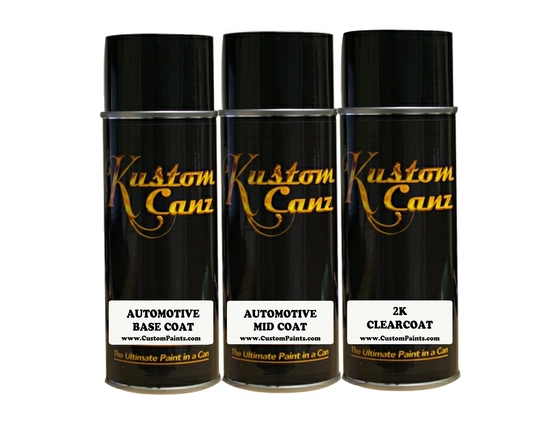 Kustom Canz Red Aerosol Paint Kit - 3 Stage Car Paint System with Ground Coat, Mid Coat & 2K Clear Coat | Perfect for Automotive Restoration, DIY Projects & Custom Paint Jobs