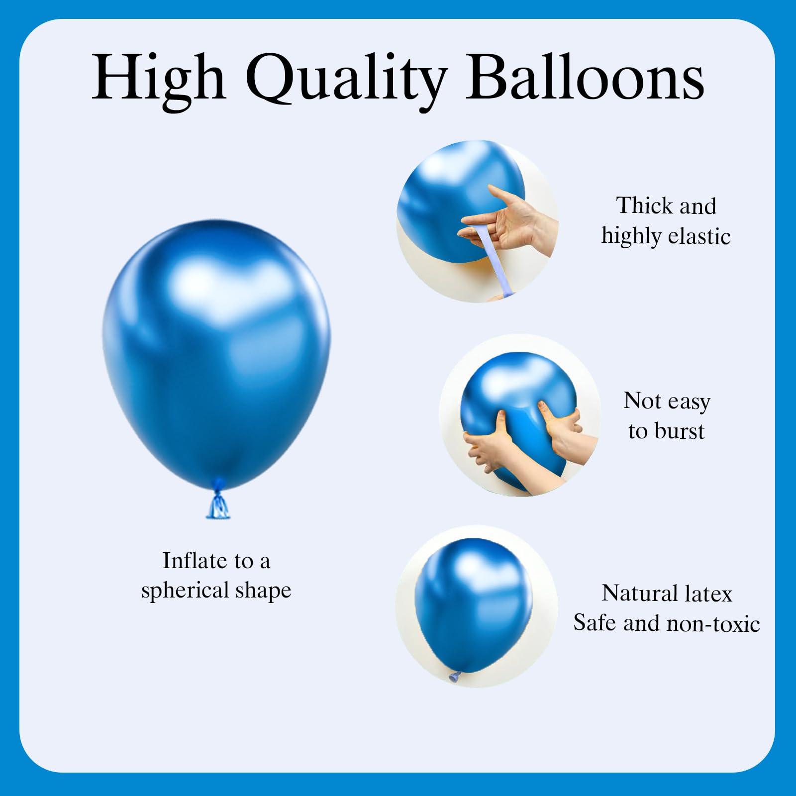 Blue and White Balloon Garland Arch Kit - 120pcs Light Blue & White Balloons Set with Different Sizes | Perfect for Baby Showers, Birthday Parties, Bridal Showers & Anniversary Decorations