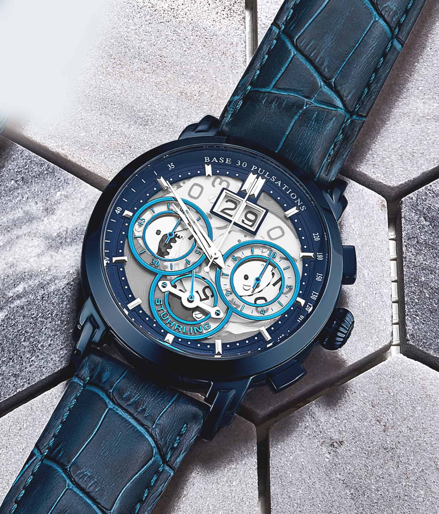 Imperia 4030 Quartz 47mm Chronograph Men's Watch - Stylish Analog Sports Watch for Running, Swimming & Outdoor Activities