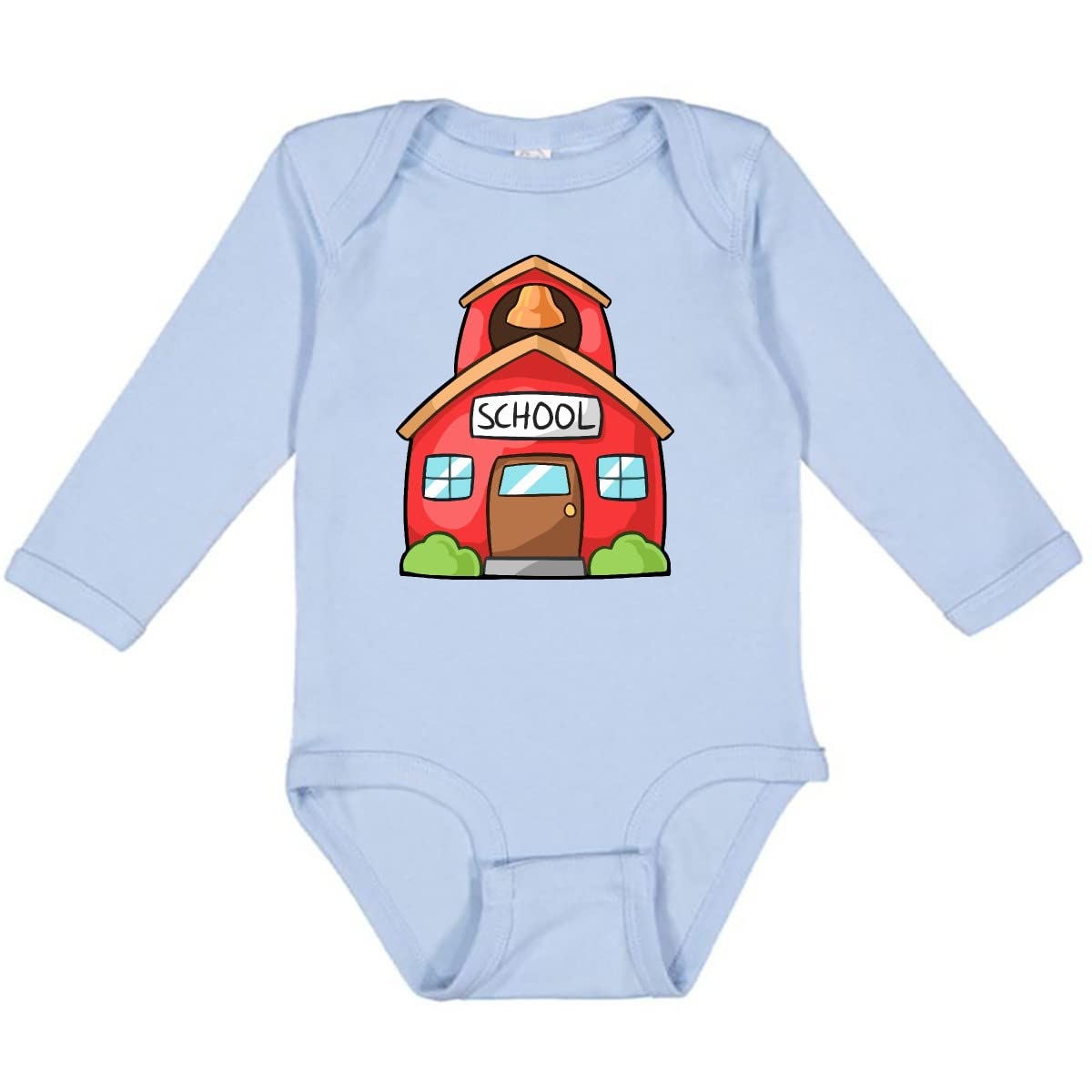 Inktastic Cute School House Long Sleeve Baby Bodysuit - Soft Cotton Infant Romper for Boys & Girls - Perfect for Daycare, Playdates & Family Photos