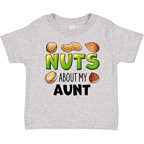 Inktastic Nuts About My Aunt Peanut Almond Pistachio Baby T-Shirt - Cute Funny Auntie Gift for Infants & Toddlers - Perfect for Family Reunions, Birthday Parties & Casual Outings