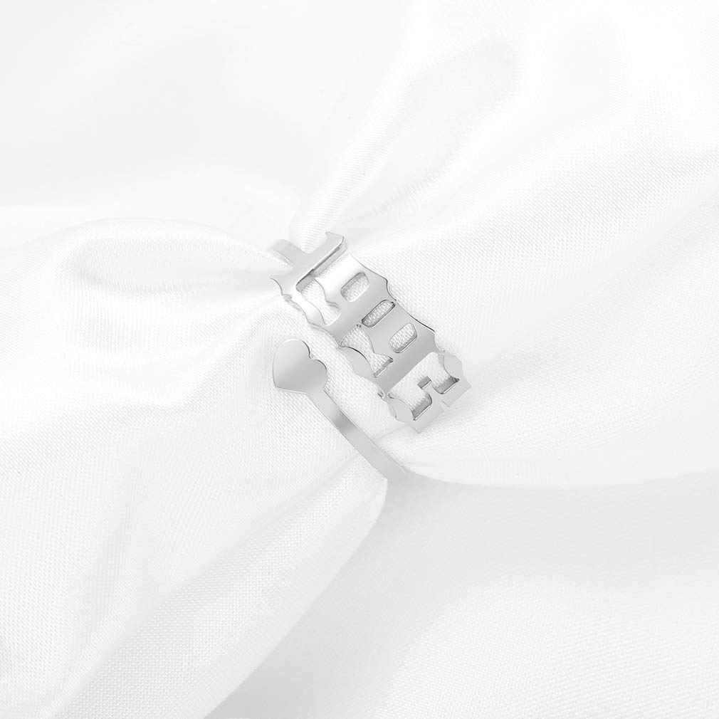 SKQIR Adjustable Initial & Birth Year Open Ring for Women - Gold/Silver Stainless Steel Promise, Engagement & Wedding Band - Delicate Jewelry Gift for Girlfriend, Anniversary, Valentine's Day | Perfect for Everyday Wear, Special Occasions & Romantic Gifts