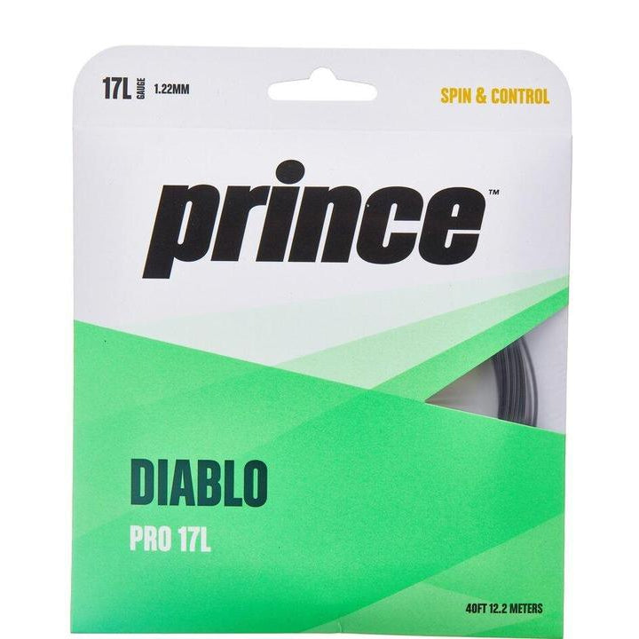 Prince DIABLO PRO Tennis Racket String - High Performance Synthetic Gut for Control & Spin | Perfect for Competitive Play & Tournament Matches