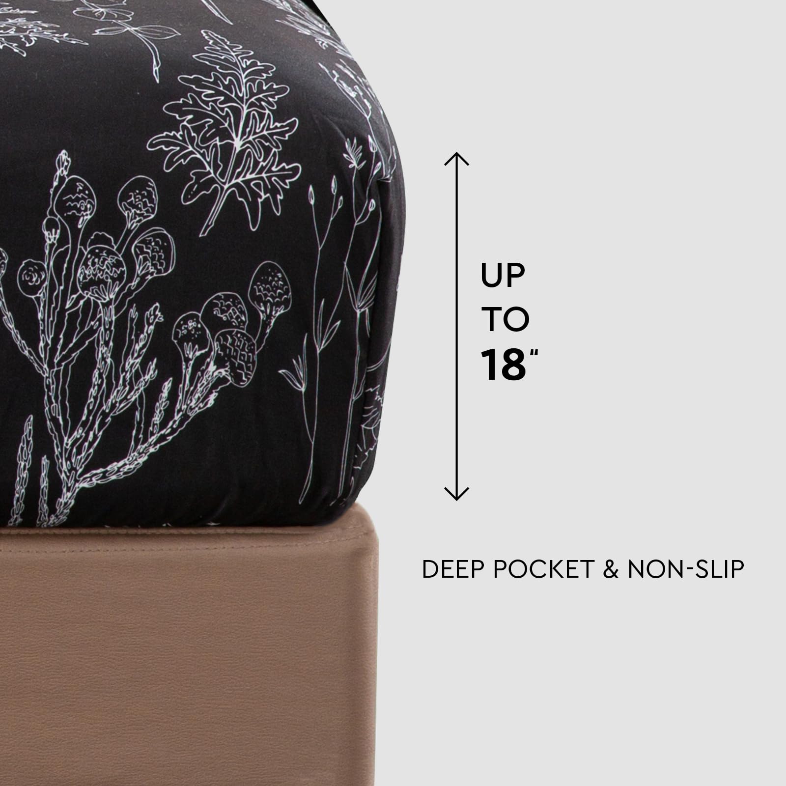 HYPREST Black Queen Size Bed Sheets - 1800 Thread Count Deep Pocket (Up to 18
