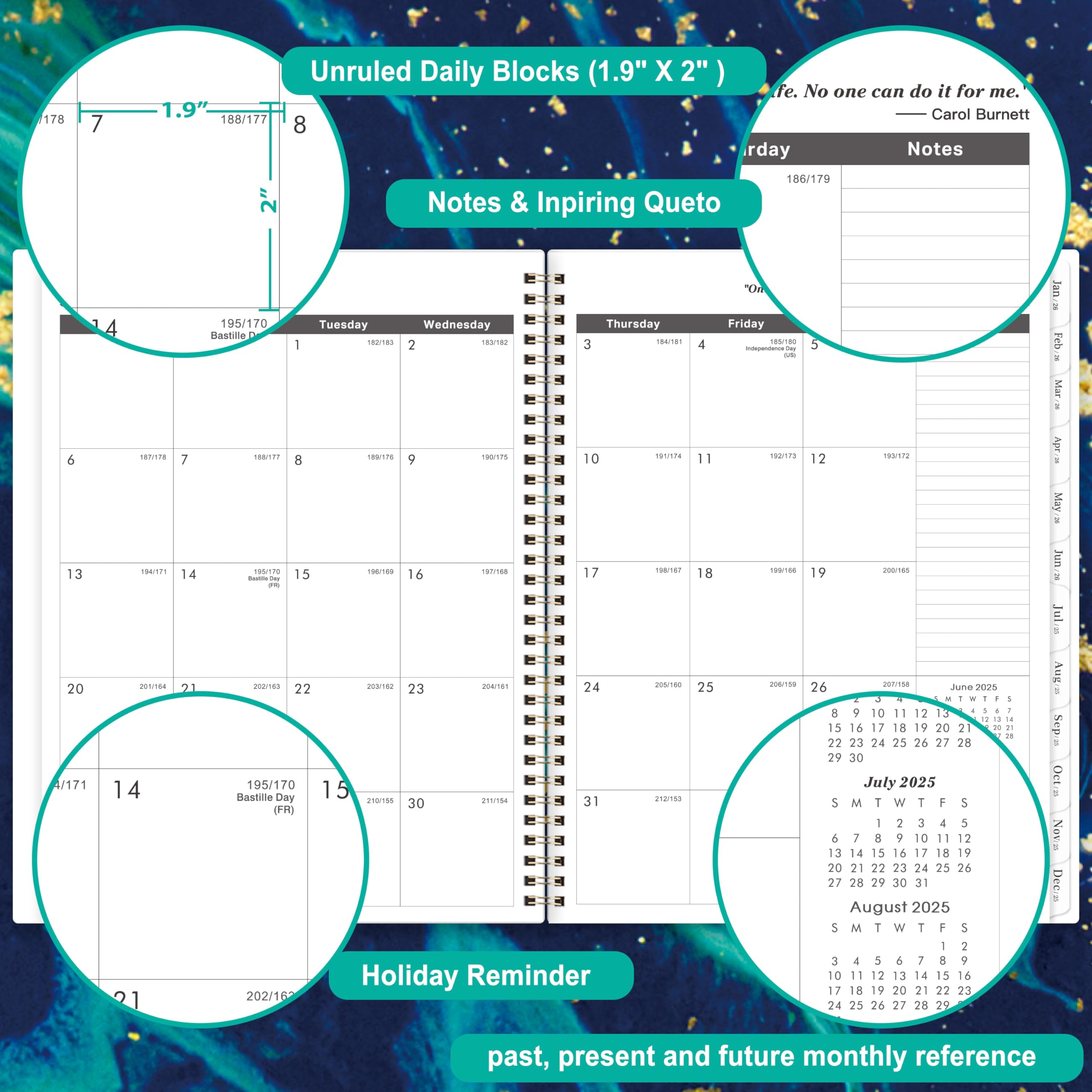 2025-2030 Monthly Planner Calendar | 5-Year Academic Planner from July 2025 to June 2030 | 9