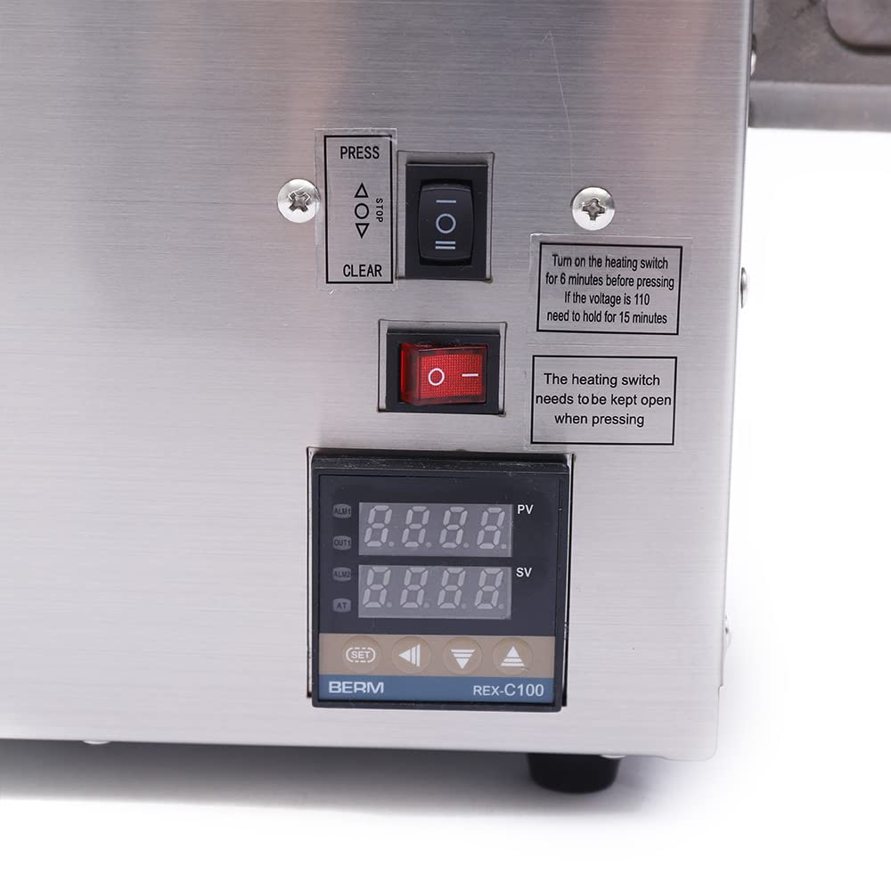 110V Automatic Oil Press Machine - 304 Stainless Steel Cold/Hot Press for Peanut, Canola, Sesame Seeds - 750W Commercial & Home Use Oil Extractor - Perfect for Healthy Cooking, Homemade Nut Butters & Small Business Production