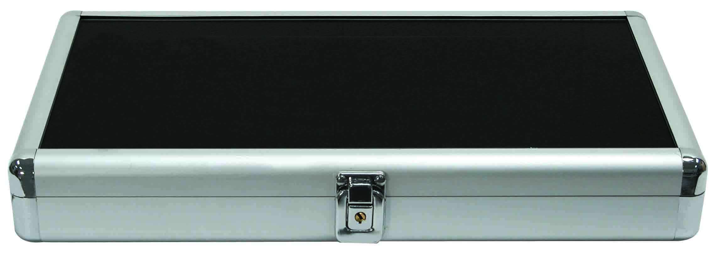888 Display USA - Silver Aluminum Jewelry Display Case with Glass Top & Lock - Secure Storage for Rings, Necklaces & Watches - Perfect for Jewelry Stores, Boutiques & Home Collections