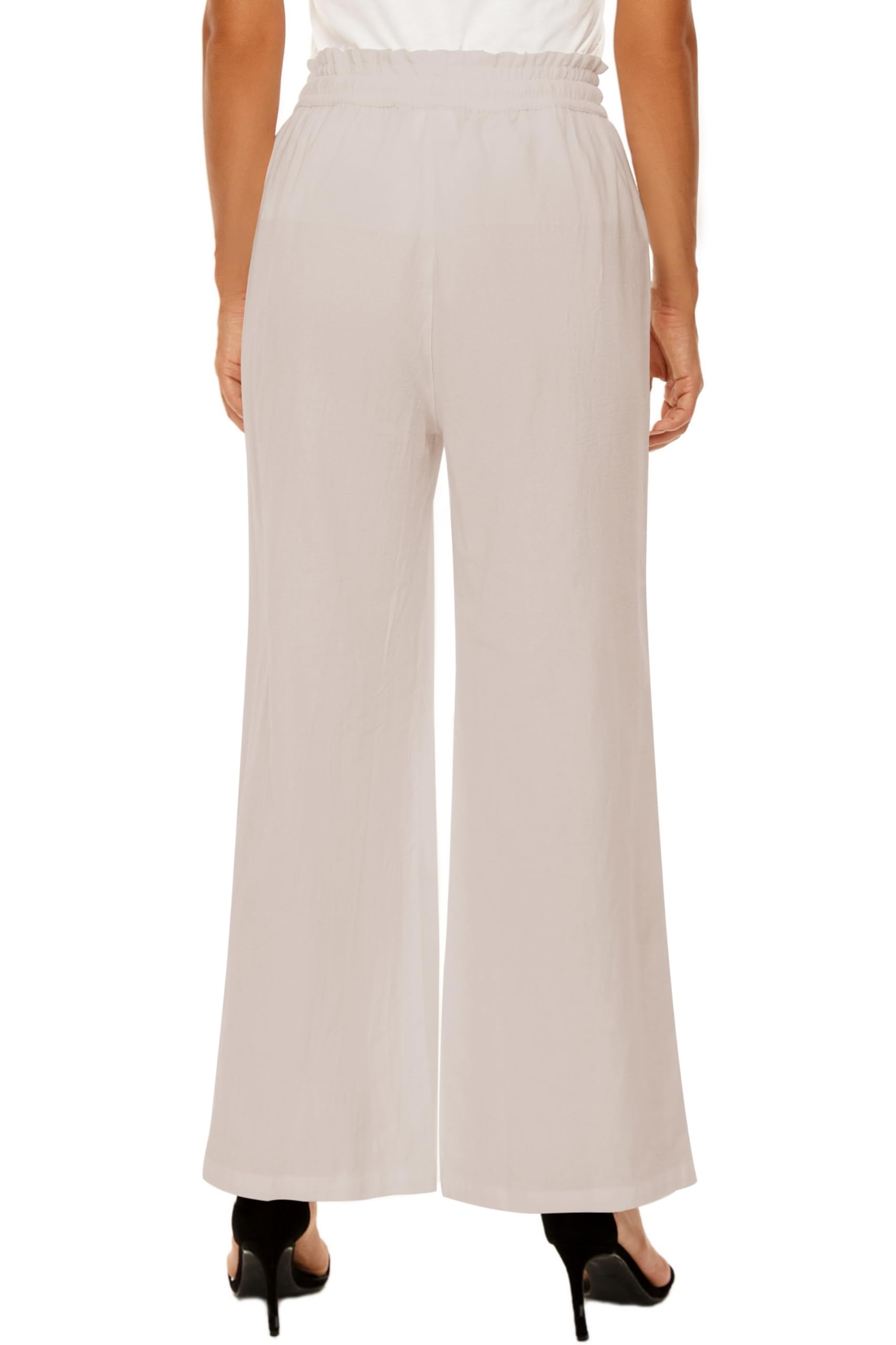 Women's High Waisted Linen Pants - Wide Leg Casual Drawstring Lounge Pants with Pockets | Breathable Summer Trousers for Beach, Yoga & Relaxation