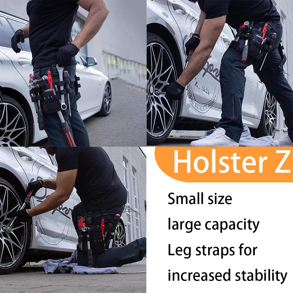 **Toughbuilt Holster Z 2.0 Electrician Leg Tool Pouch with Belt Clip – Multi-Purpose Tool Holder for Electricians, Carpenters & Contractors – Durable Work Pouch for Screwdrivers, Pliers & Hand Tools (1-Pack) – Ideal for Construction, Wiring & DIY Projects**