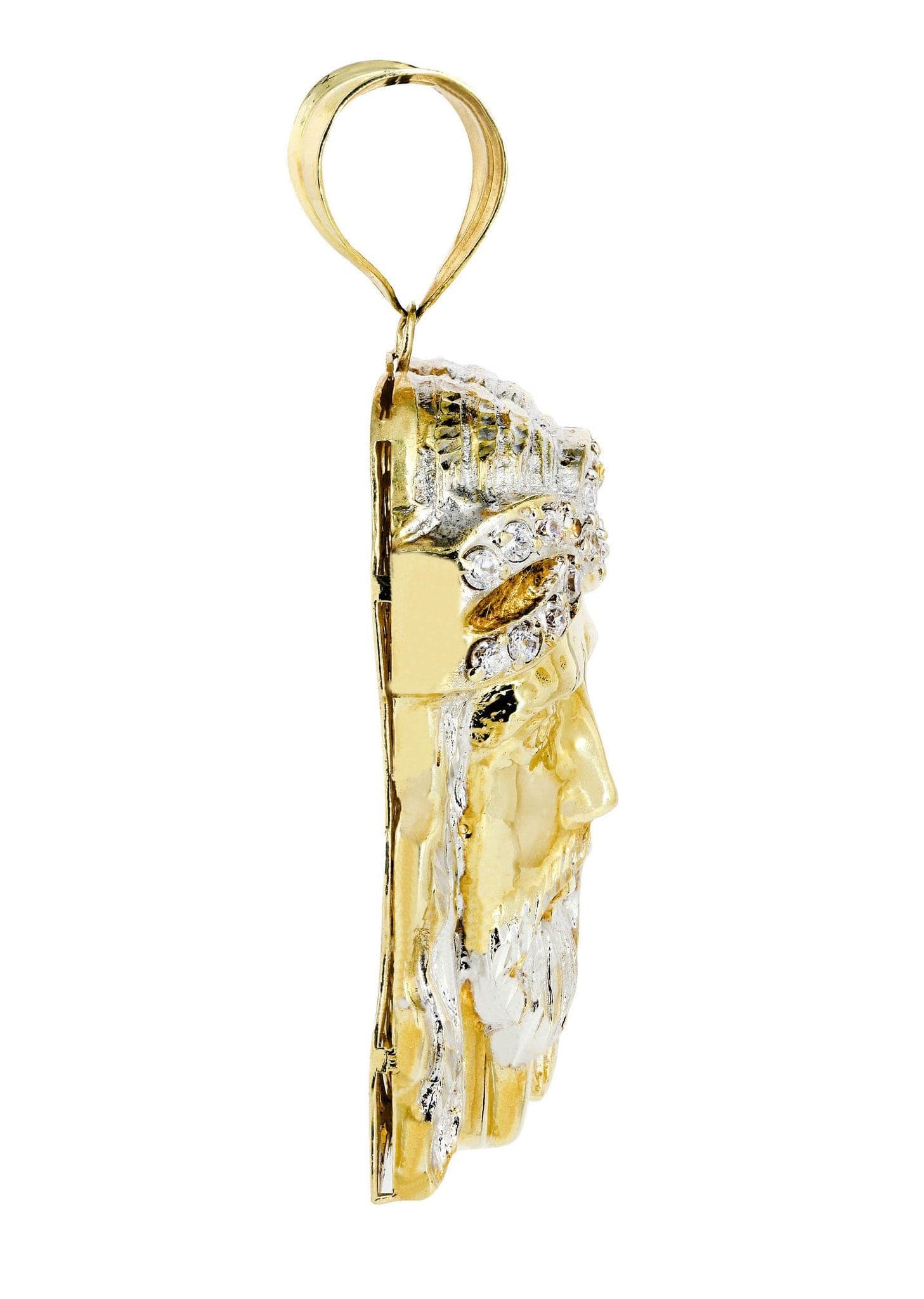 10K Gold Jesus Piece Pendant Necklace - 59.2 Grams Heavy Religious Jewelry for Men - Perfect for Church, Gifts & Hip Hop Fashion