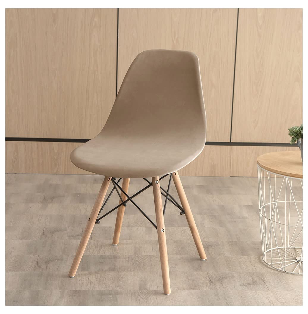 Luxury Velvet Dining Chair Covers Set of 1/2/4/6 - Stretchable Slipcovers for Armless Chairs - Elegant Printed Shell Design for Kitchen, Office, Dining & Living Room - Perfect for Home Decor & Party Setup (6PCS, Color D)