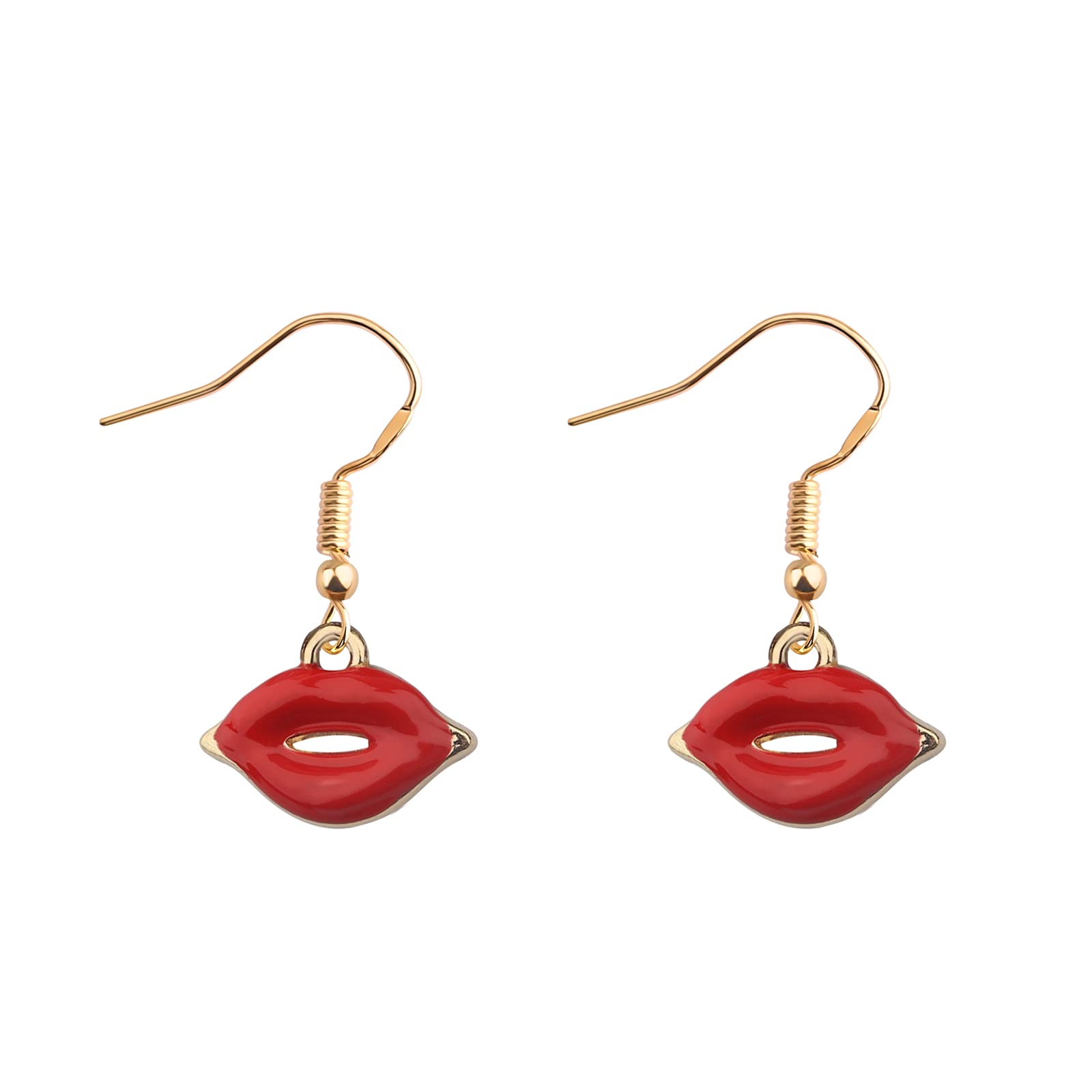 HOLLP Comedy Queen Red Lips Earrings - TV Show Inspired Jewelry Gift for Fans | Perfect for Cosplay, Costume Parties & Show Themed Events