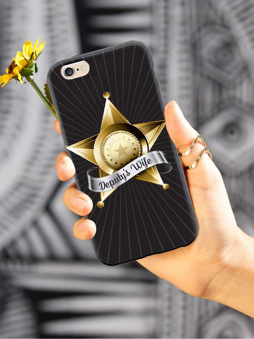3D Textured Protective Phone Case for Apple iPhone 8 Plus - Inspired Cases with Deputy's Wife Badge Design - Shockproof & Slim Cover for Everyday Use & Work