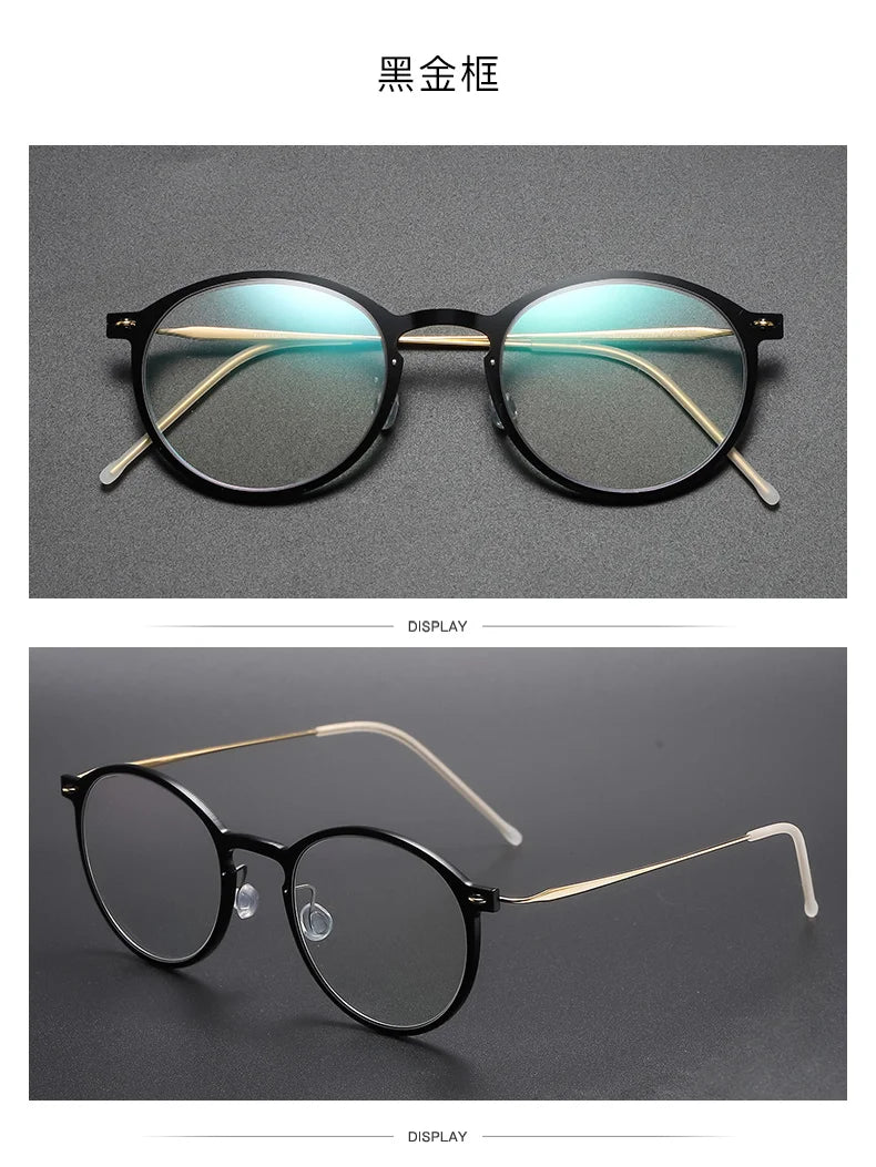 Unisex Full Rim Round Screwless Titanium Acetate Eyeglasses 6541 - Lightweight Durable Glasses for Work, Reading & Fashion | Aimee Eyewear