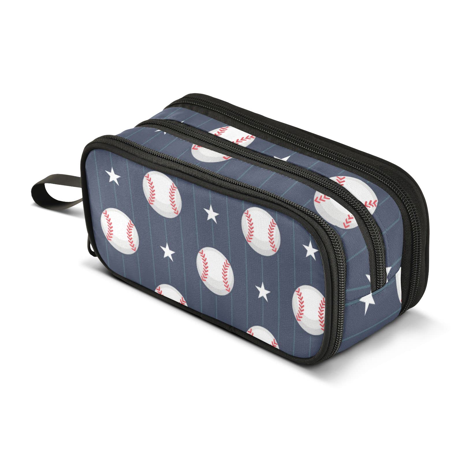 Large Capacity Basketball Themed Pencil Case with 3 Compartments - Sporty School & Office Organizer for Students, Boys & Girls - Perfect for College, Travel & Work Supplies Storage