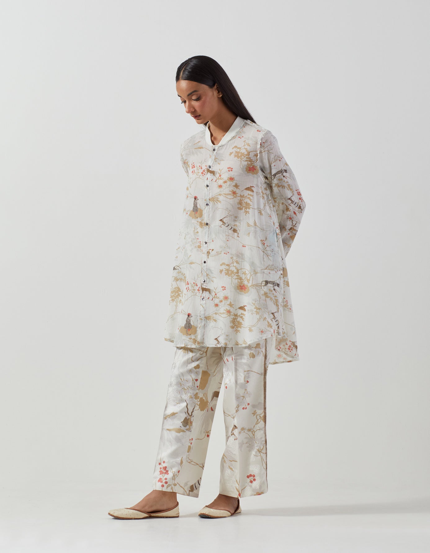 Premium Cotton Crepe Sparsh Shirt in Ivory - Elegant & Comfortable for Casual Wear, Office & Special Occasions