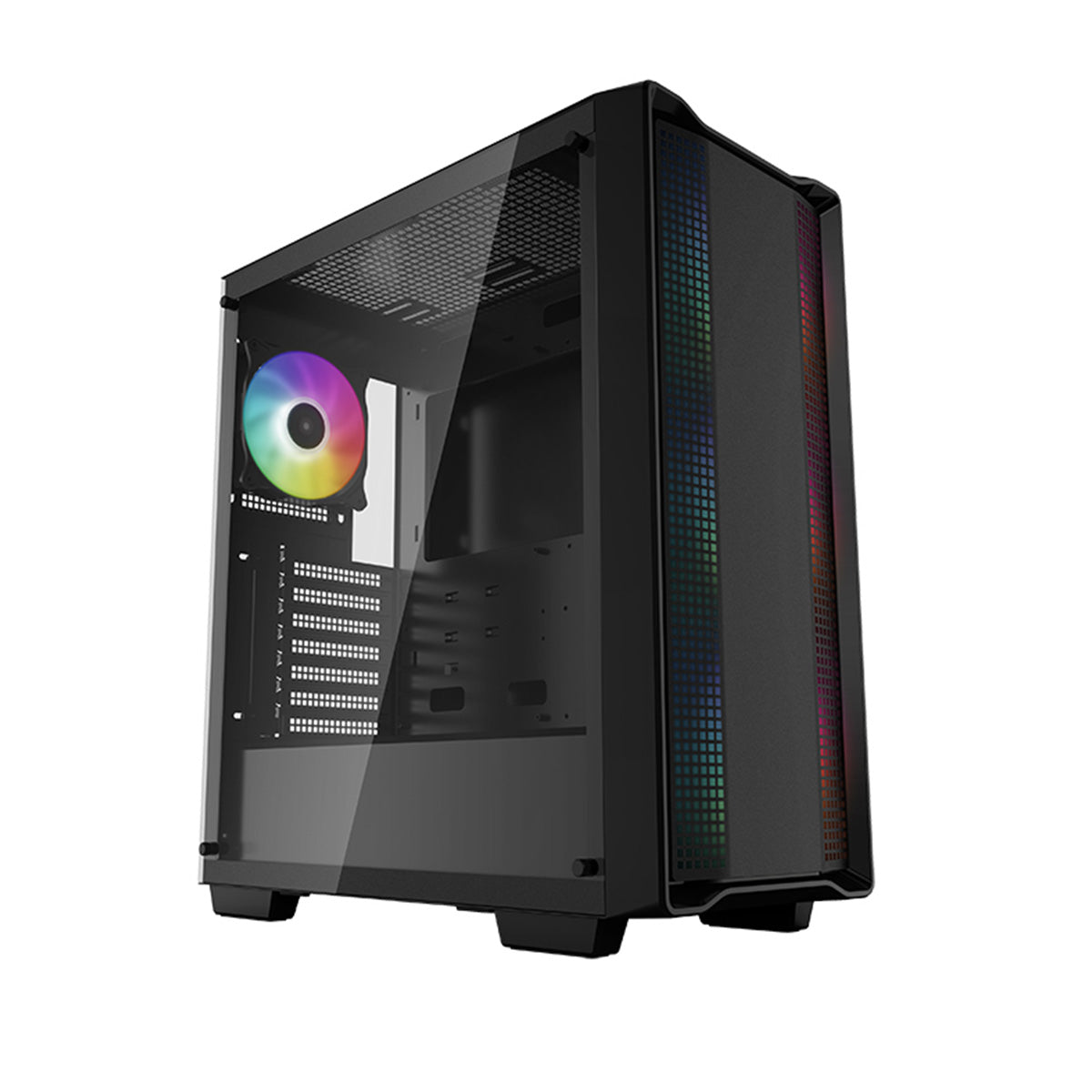 Deepcool CC560 V2 ARGB Mid Tower Computer Case - Tempered Glass Side Panel, Black | High Airflow PC Gaming Case for Home & Office Setup