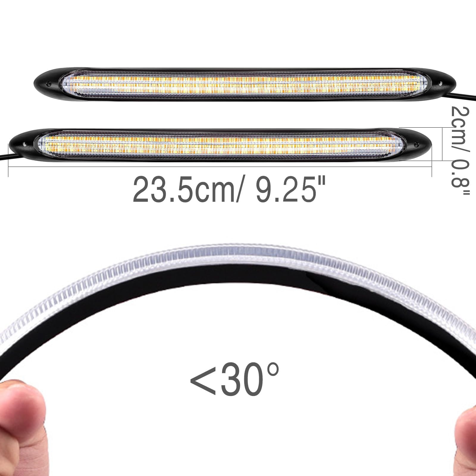 AutoXbert LED Car Daytime Running Light Strip - 2Pcs 9.25