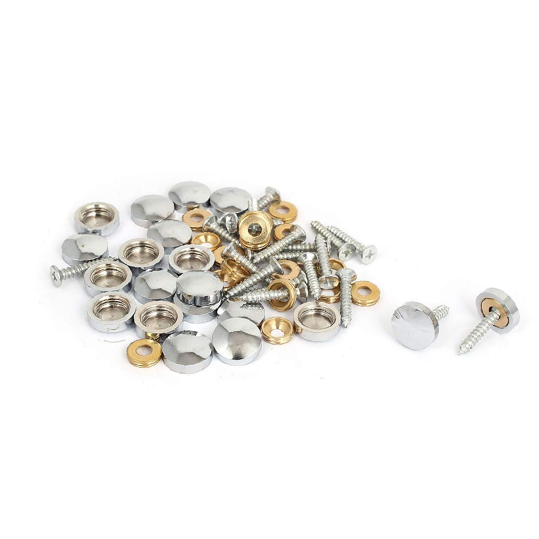 X-DREE 14mm Decorative Mirror Screw Caps - 20 Pack for Wall Mirrors, Picture Frames & Home Decor - Rustproof Metal Cabinet Nails with Elegant Finish
