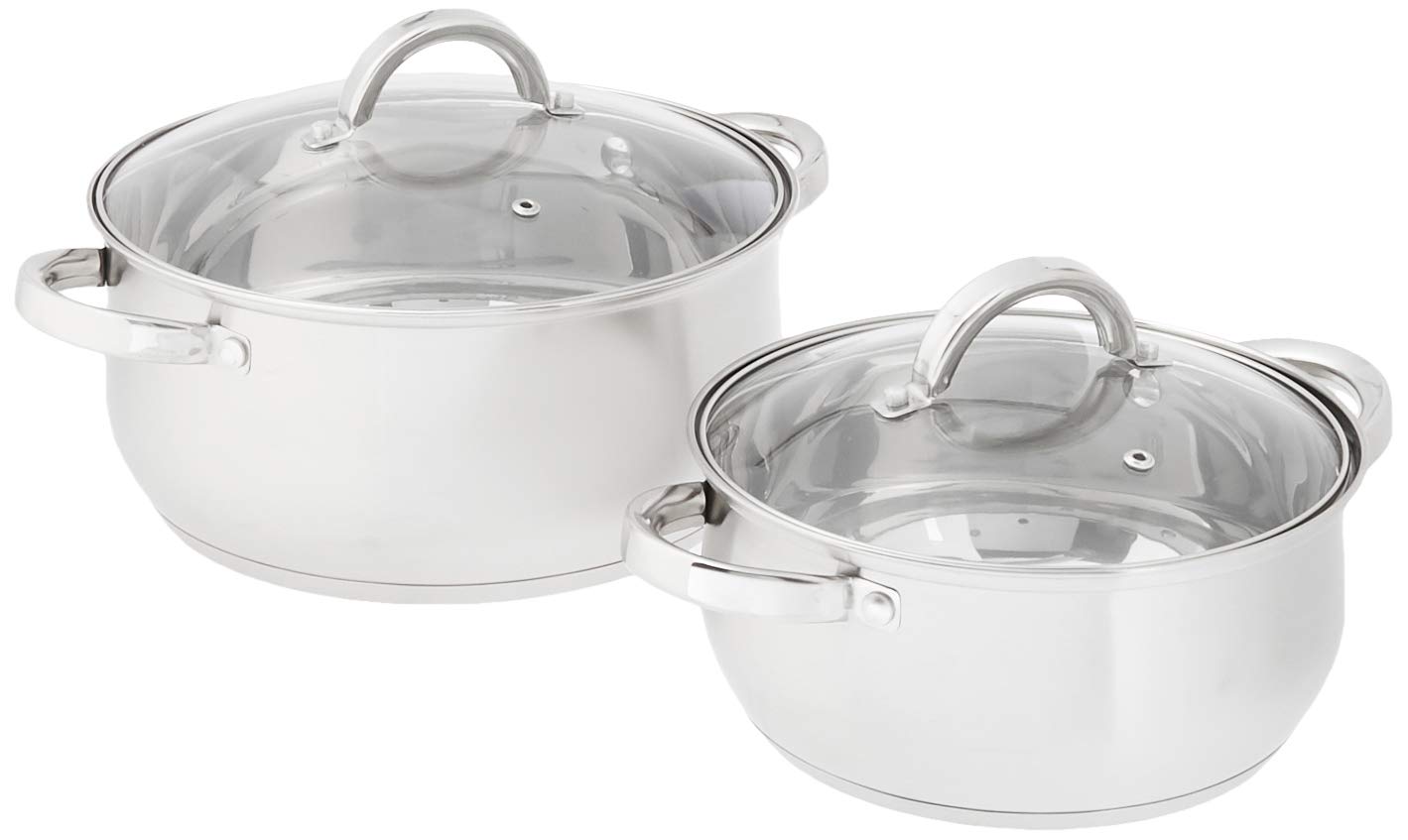 Heim Concept 12-Piece Stainless Steel Cookware Set - Silver | Nonstick Pots & Pans for Induction Cooking, Oven Safe to 500°F | Perfect for Home Chefs, Professional Kitchens & Gift Giving