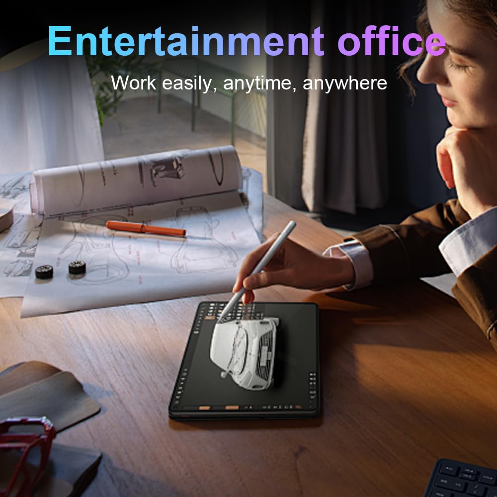 UXD 10-inch Android 13 Tablet with Keyboard & Mouse - 12GB RAM 256GB ROM, Octa-Core Processor, HD+ IPS Display, 4G LTE & WiFi 6, 8000mAh Battery - Perfect for Work, Study & Entertainment (Gray)