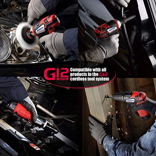 ACDelco ARW1209-K9 G12 Series 12V Lithium-Ion Cordless Ratchet Wrench Set - 1/4” & 3/8” Drive Combo Tool Kit with Charger & Canvas Storage Bag - Perfect for Automotive Repair, DIY Projects & Tight Space Maintenance