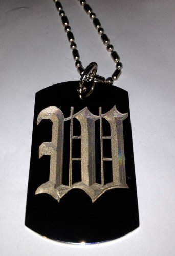 Vintage Old English Letter W Military Dog Tag - Personalized Necklace, Luggage Tag & Keychain | Gothic Initial Pendant for Men & Women | Perfect for Gifts, Fashion Accessories & Military Style Outfits