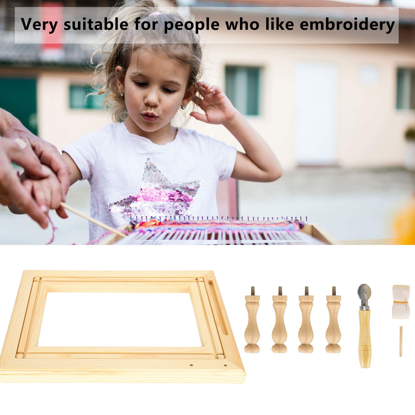 Beech Wood Embroidery Frame Stand - Scroll Quilt Holder for Stitching, Sewing & Craft Projects - Smooth Glossy Finish - Adjustable Size for Adults & Kids - Perfect for Cross Stitch, Needlepoint & DIY Home Decor