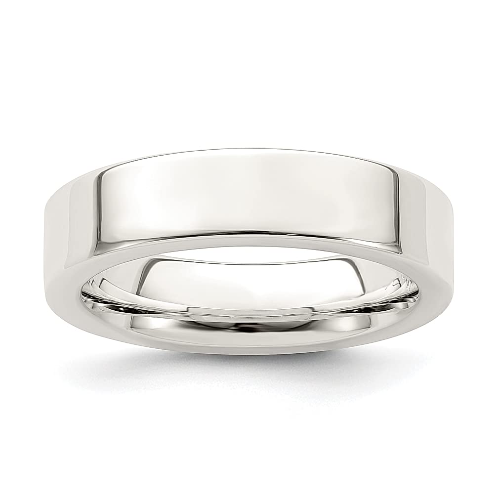 925 Sterling Silver 5mm Comfort Fit Size 10 Wedding Band Ring - Classic Flat Design Fine Jewelry for Women - Perfect Gift for Her, Anniversary, Engagement & Everyday Wear