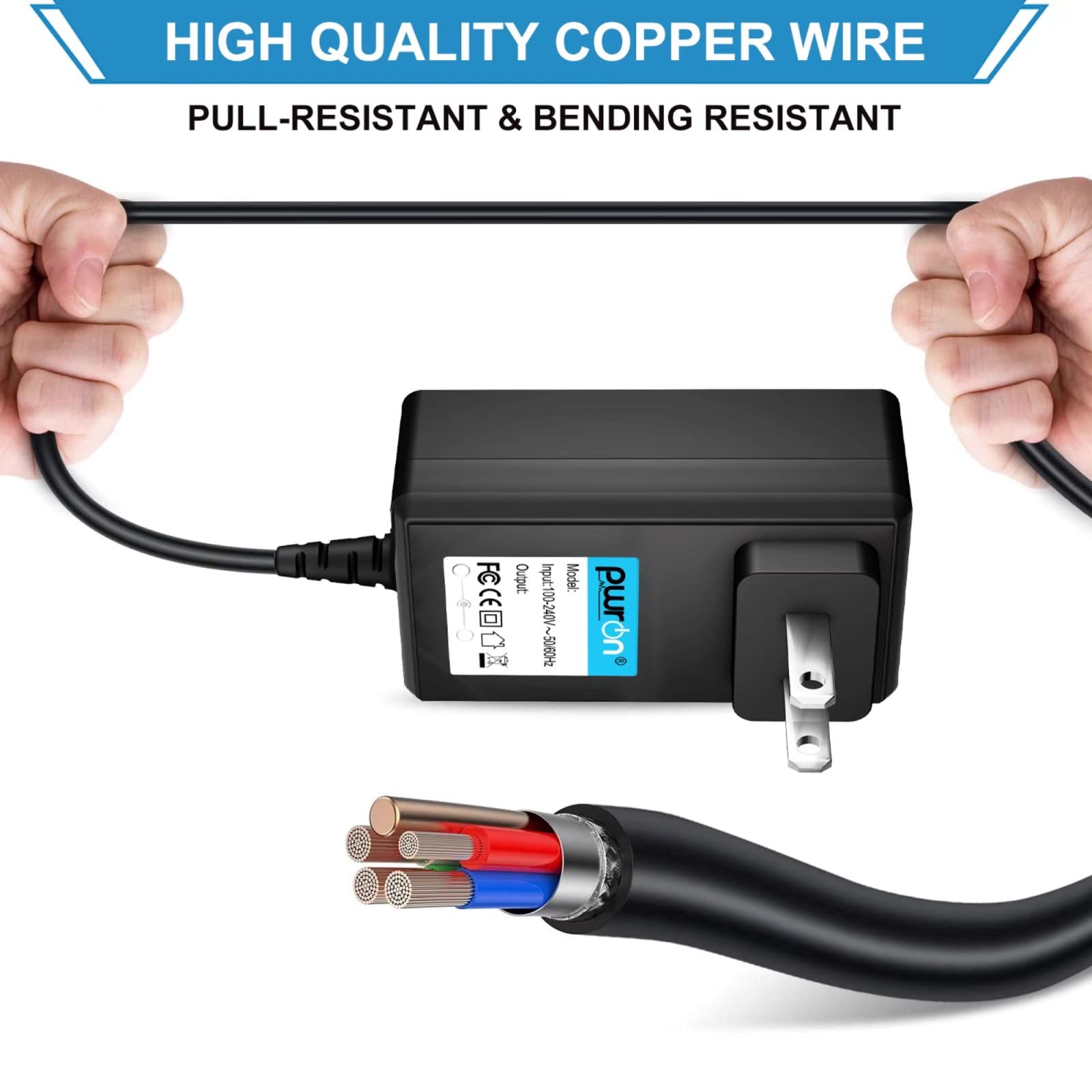 PwrON 1A AC Adapter Charger Power Supply Replacement for Brother P-Touch Label Maker AD-20 AD-30 - Compatible Power Cord for Home Office Labeling & Crafting Projects