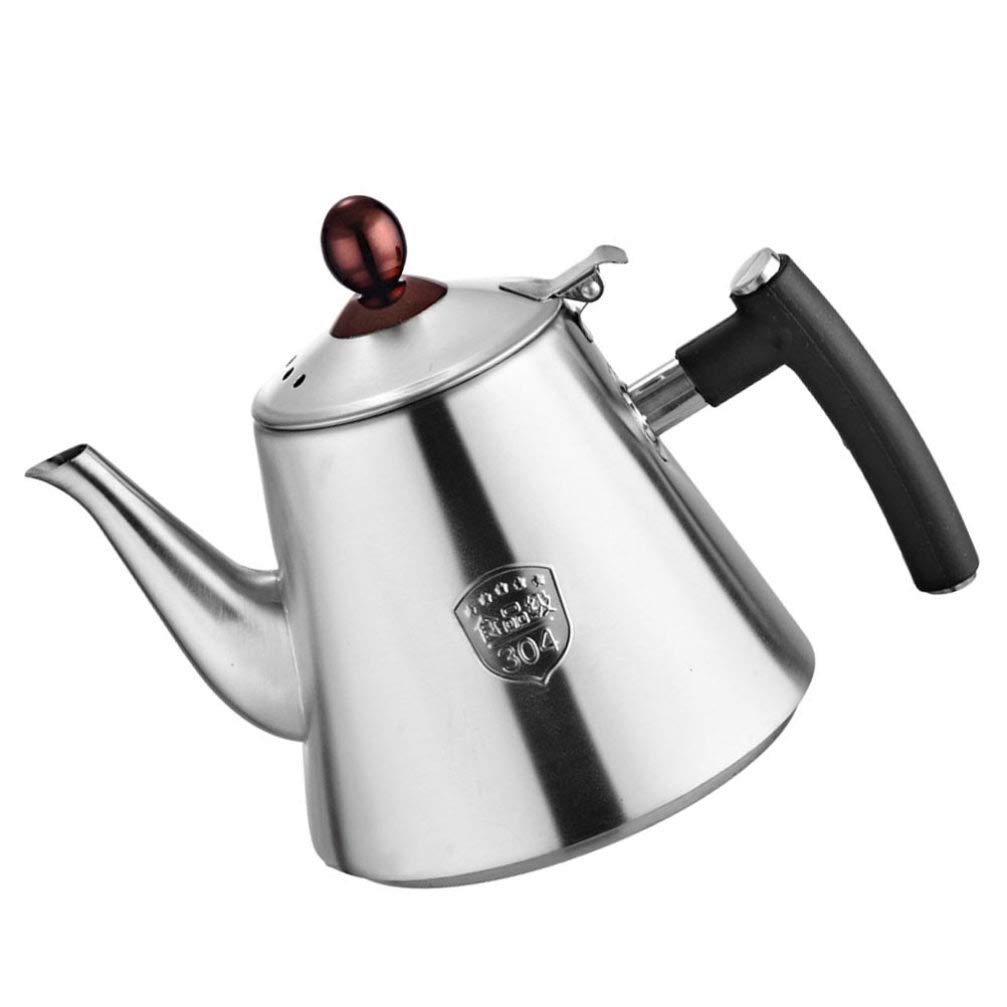 Hemoton 1.2L Stainless Steel Stovetop Tea Kettle - Induction Compatible Gooseneck Teapot with Ergonomic Handle for Boiling Water, Brewing Tea & Coffee - Perfect for Home Kitchen, Camping & Office Use