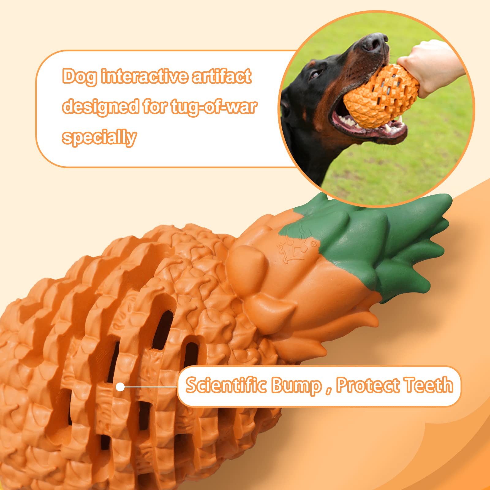 **Durable Pineapple-Shaped Dog Chew Toys for Large & Aggressive Chewers - Indestructible Pet Toy for Strong Biting - Perfect for Playtime, Training & Anxiety Relief**