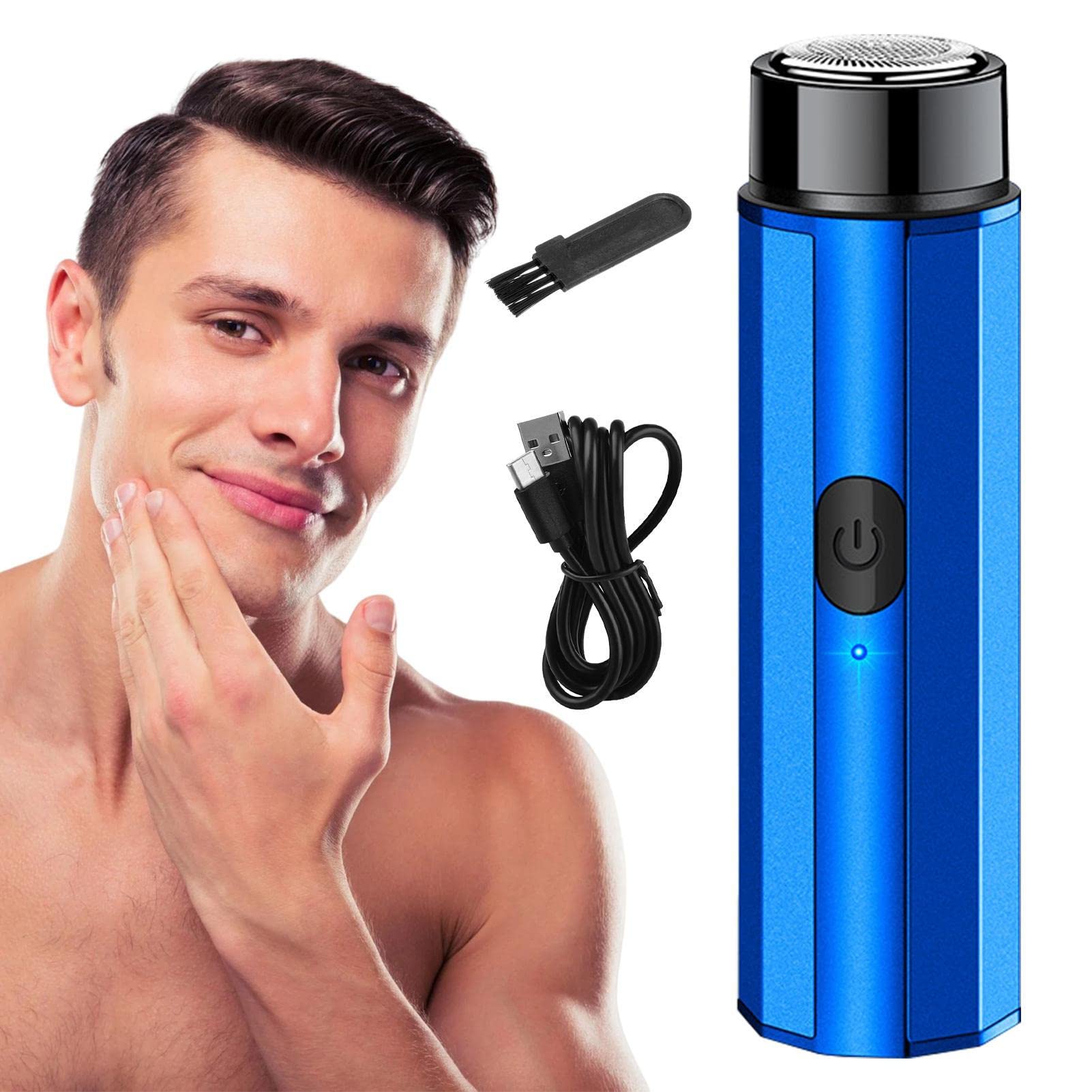 Rianpesn Travel Shaver for Men - Portable Pocket Size Foil Shaver | Wet/Dry USB Rechargeable Beard Trimmer & Hair Clipper | Perfect for Business Trips, Gym, and On-the-Go Grooming