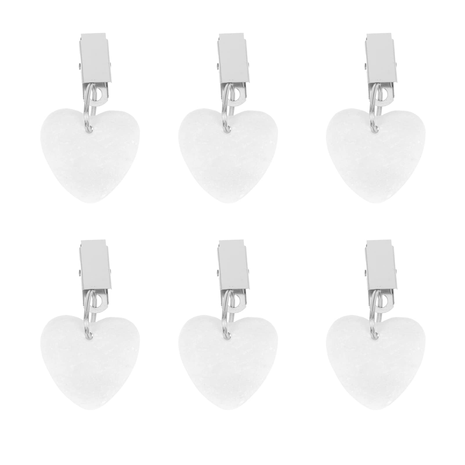 YARNOW 6-Piece Teardrop Tablecloth Weights Set - Heart-Shaped Metal Clips & Pendant Stones for Outdoor Picnics, Family Dinners, and Party Decorations