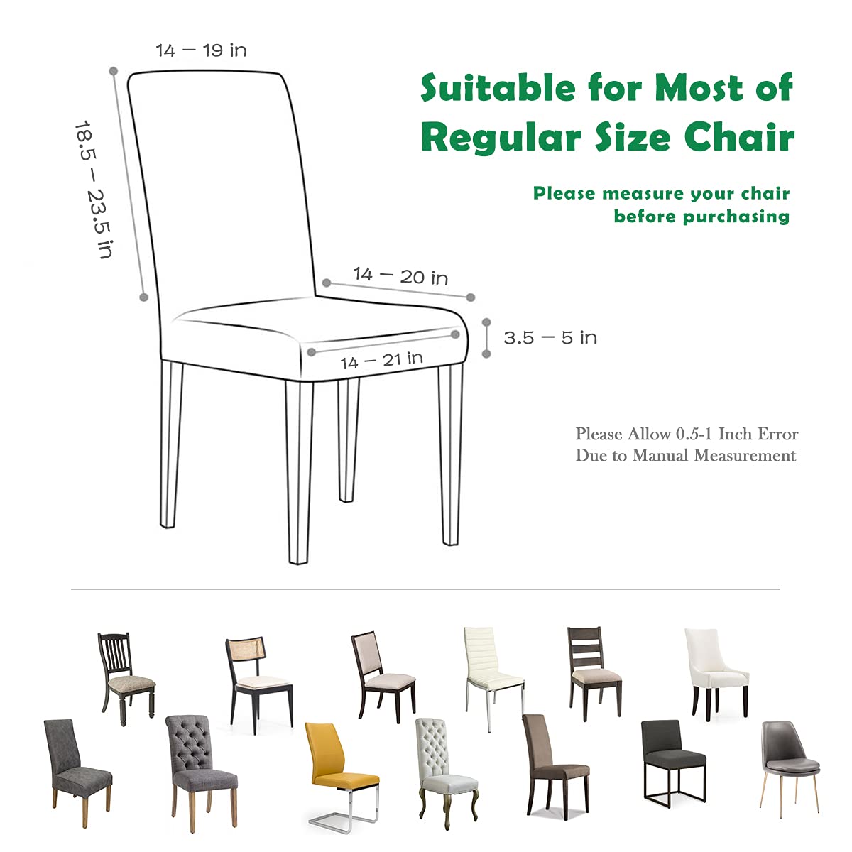 6-Pack Cream Dining Chair Covers - Stretchable Parsons Chair Slipcovers for Kitchen & Dining Room, Washable & Durable Seat Protectors (Perfect for Parties, Weddings & Everyday Use)