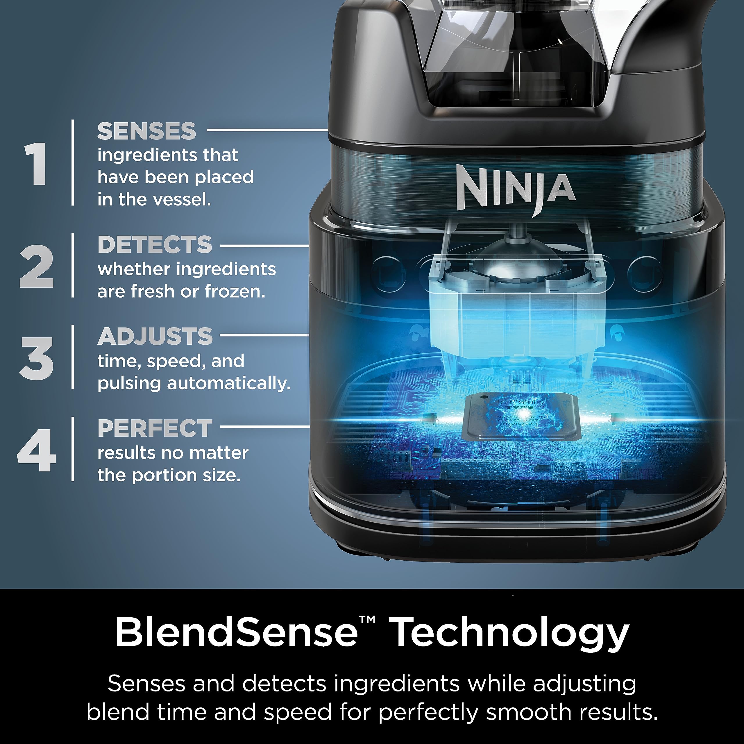 Ninja Detect Power Blender Pro with Personal Single-Serve Cups - 1800W High-Speed Blender for Smoothies, Shakes, Food Prep & More | BlendSense Technology | 72oz Pitcher + (2) 24oz To-Go Cups | Compact Countertop Design | Perfect for Kitchens, Offices & Healthy Lifestyles (Black, Model TB301)