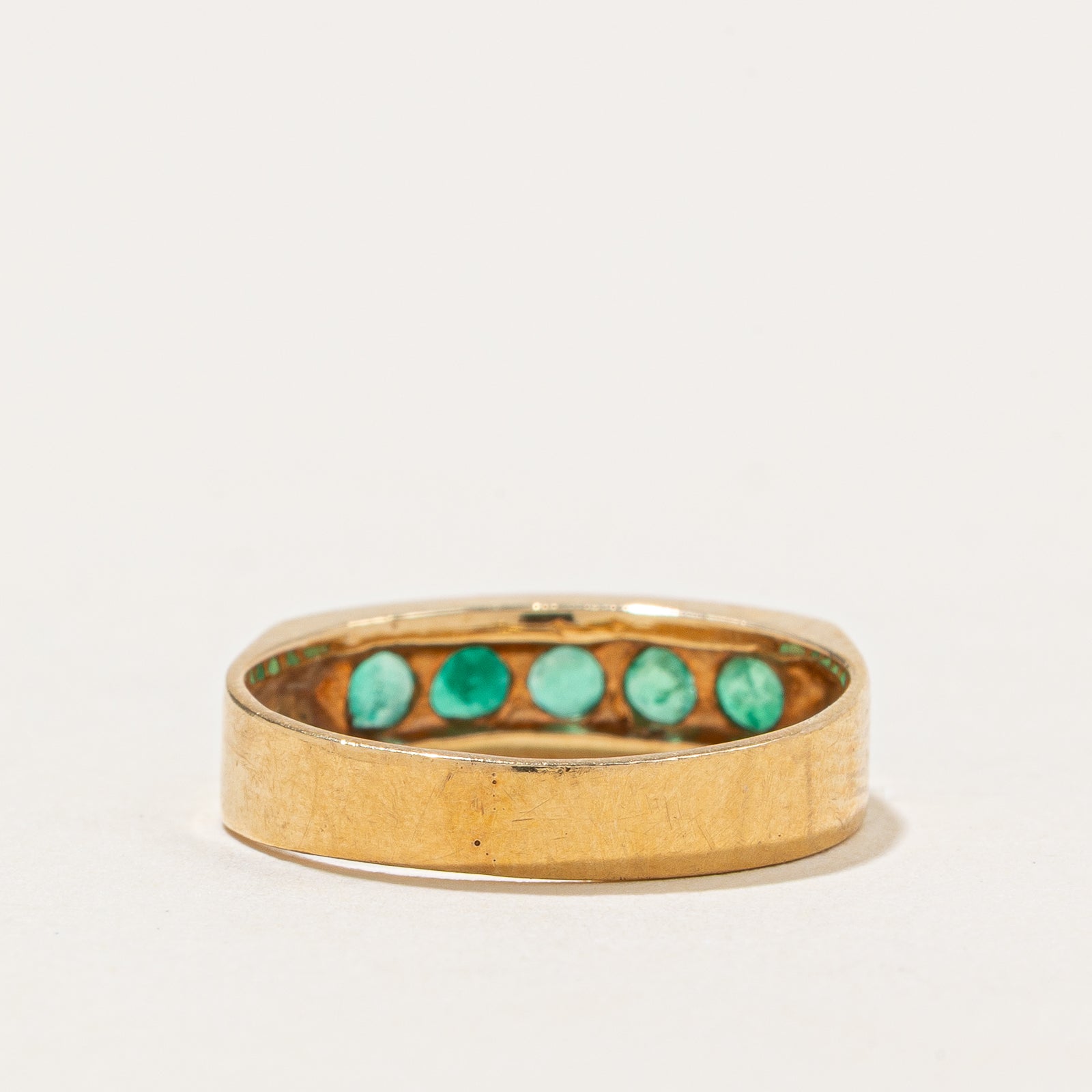 0.35ctw Five Stone Emerald Ring - Size 5.5 - Elegant Green Gemstone Jewelry for Women - Perfect for Engagement, Wedding & Special Occasions
