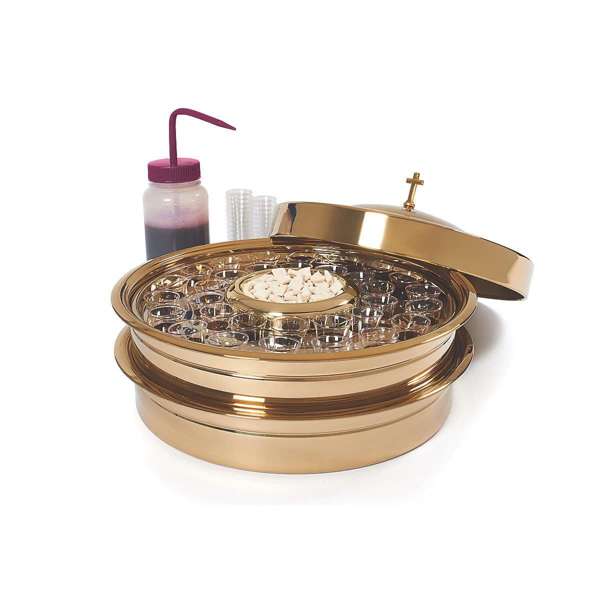 Broadman Church Supplies RemembranceWare Communion Starter Kit - Brass Plated Set for Holy Communion, Baptism & Church Services - Perfect for Churches, Chapels & Home Worship