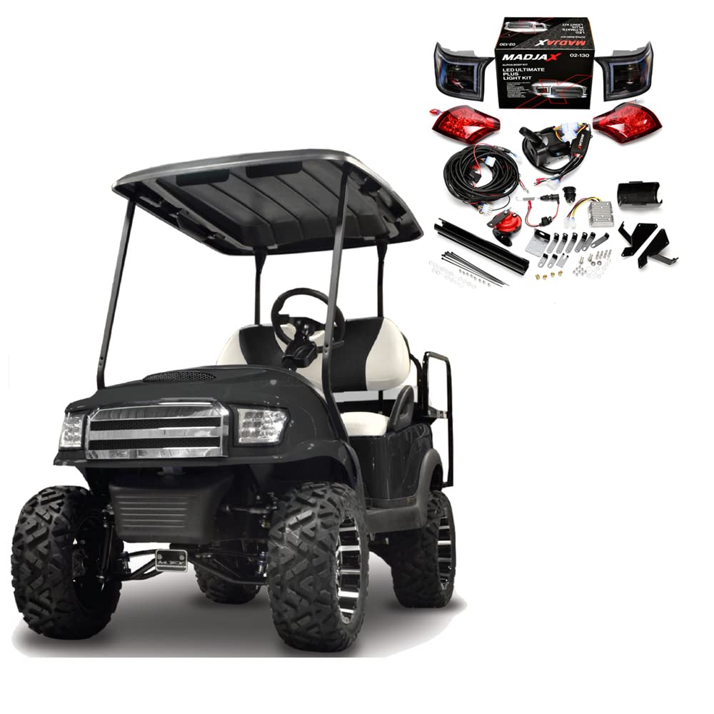 MADJAX Alpha Body Kit for Club Car Precedent, Tempo & Onward Golf Carts - Off-Road Style Black Body Kit with Ultimate Plus LED Light Kit | Golf Cart Accessories for Off-Roading, Camping & Resort Transportation