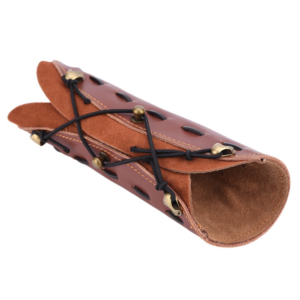 Leather Archery Arm Guards - Adjustable Forearm Protector for Bow Shooting, Hunting & Target Practice | Portable & Safe Arm Strap for Men & Women | Ideal for Outdoor Sports, Archery Training & Hunting Gear