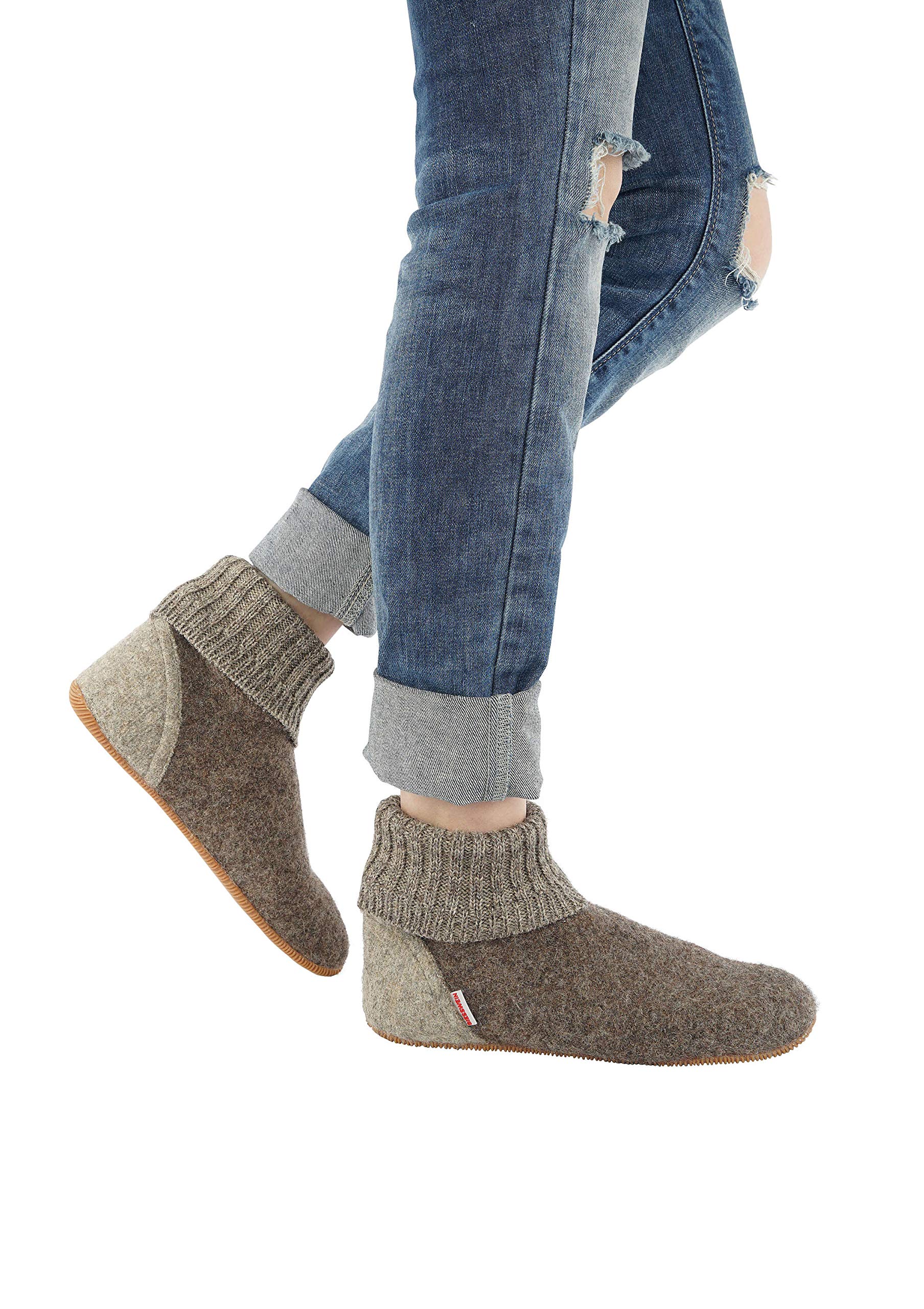 Giesswein Unisex Adults Wildpoldsried Hi-Top Slippers - Comfortable Indoor/Outdoor House Shoes for Men & Women, Brown (Taupe), UK 7.5 - Perfect for Home, Office & Casual Wear