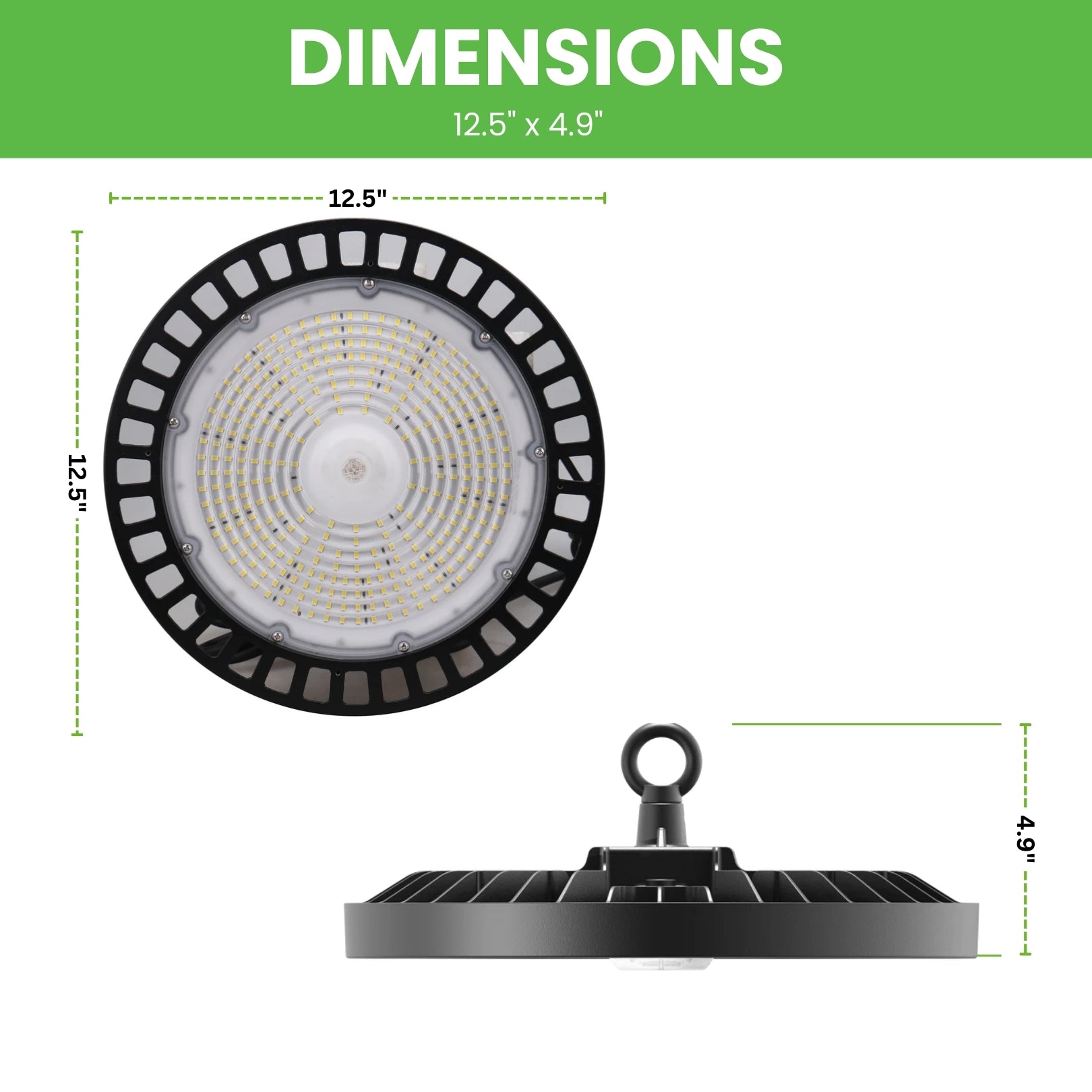 240W LED High Bay UFO Light - 34,800 Lumens - UL & DLC5.1 Certified - 6kV Surge Protection - Hook Mount - Perfect for Warehouses, Garages & Industrial Lighting