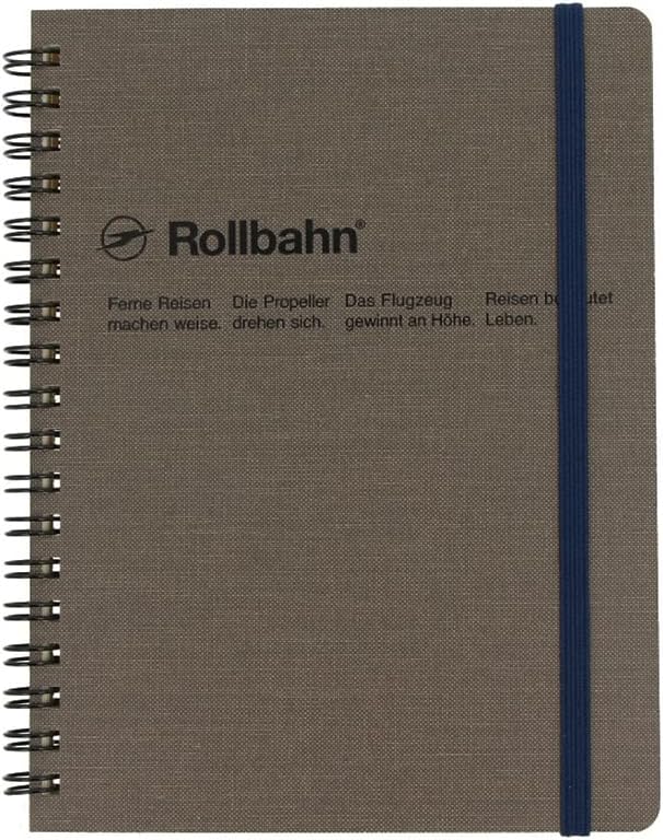 Rollbahn Notebook with Pockets - Premium Spiral Bound Planner for School, Office & Travel - Cap Martin / Delfonics Style - Perfect for Note Taking, Journaling & Organizing Tasks