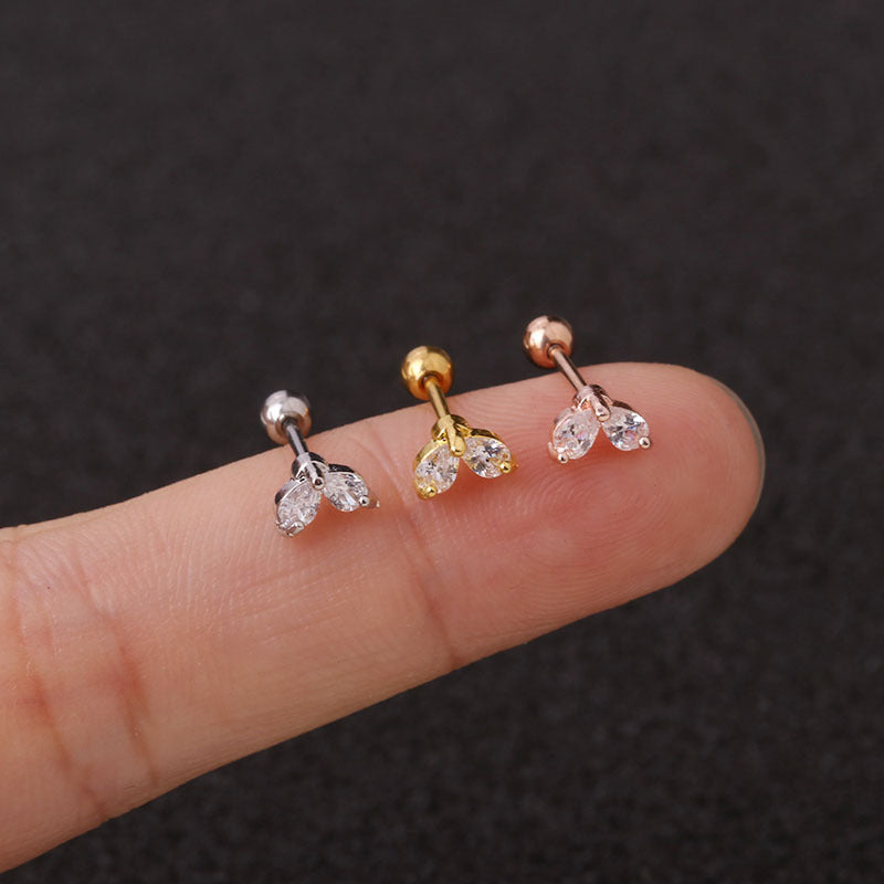 20G Rose Gold Celestial Star Tragus Ball Back Stud Earrings for Women | Hypoallergenic Cartilage Piercing Jewelry | Perfect for Daily Wear, Parties & Special Occasions